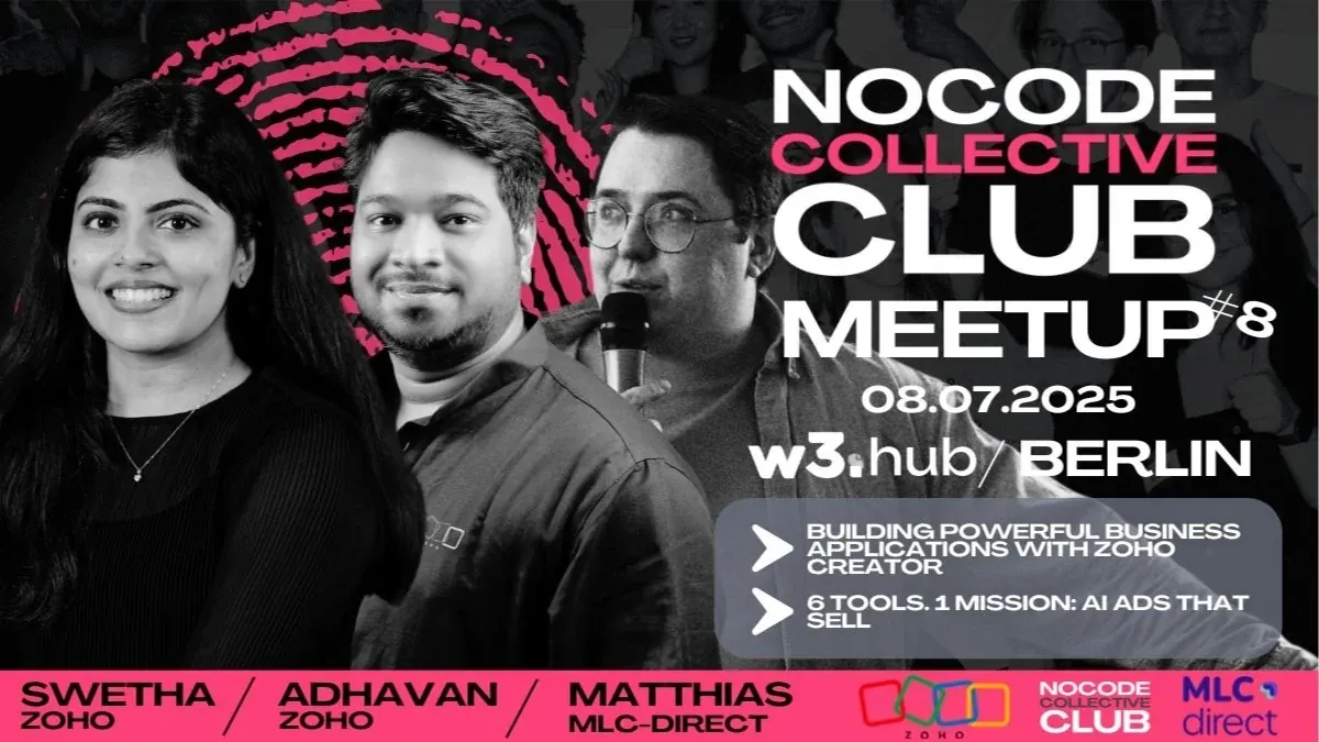Plakat #8: NoCode Collective Club Meetup | Zoho Creator Edition